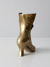 mid-century brass boot vase