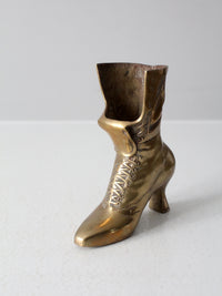 mid-century brass boot vase