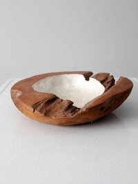 vintage teak & capiz bowl