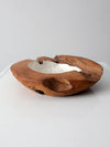 vintage teak & capiz bowl