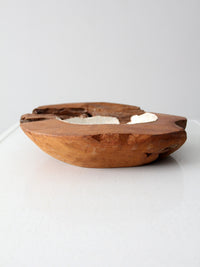 vintage teak & capiz bowl