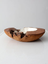 vintage teak & capiz bowl