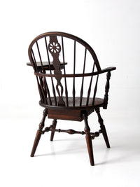 antique Windsor writing armchair with desk and drawers