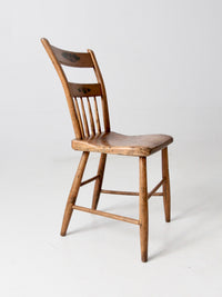 antique stenciled spindle back country chair