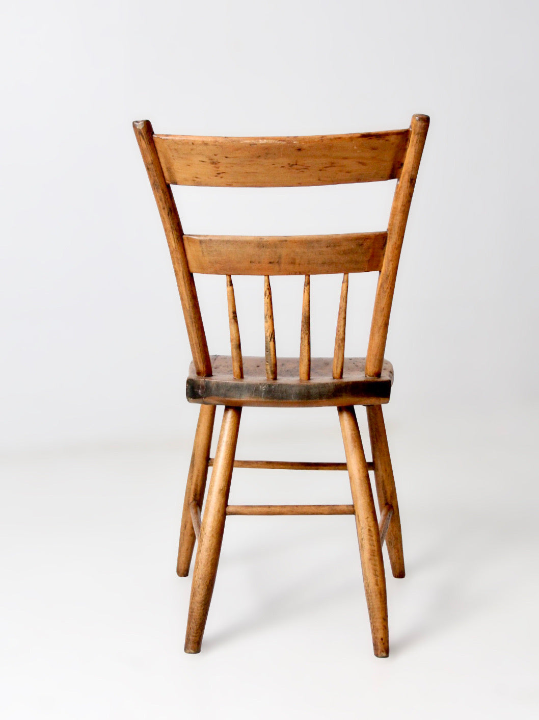 antique stenciled spindle back country chair