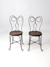 antique ice cream parlor chairs pair