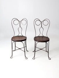 antique ice cream parlor chairs pair