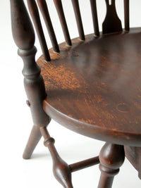 antique Windsor writing armchair with desk and drawers