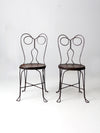 antique ice cream parlor chairs pair