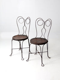 antique ice cream parlor chairs pair