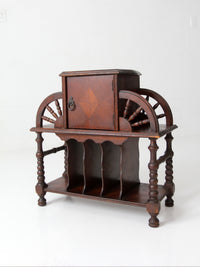 antique humidor smoking stand