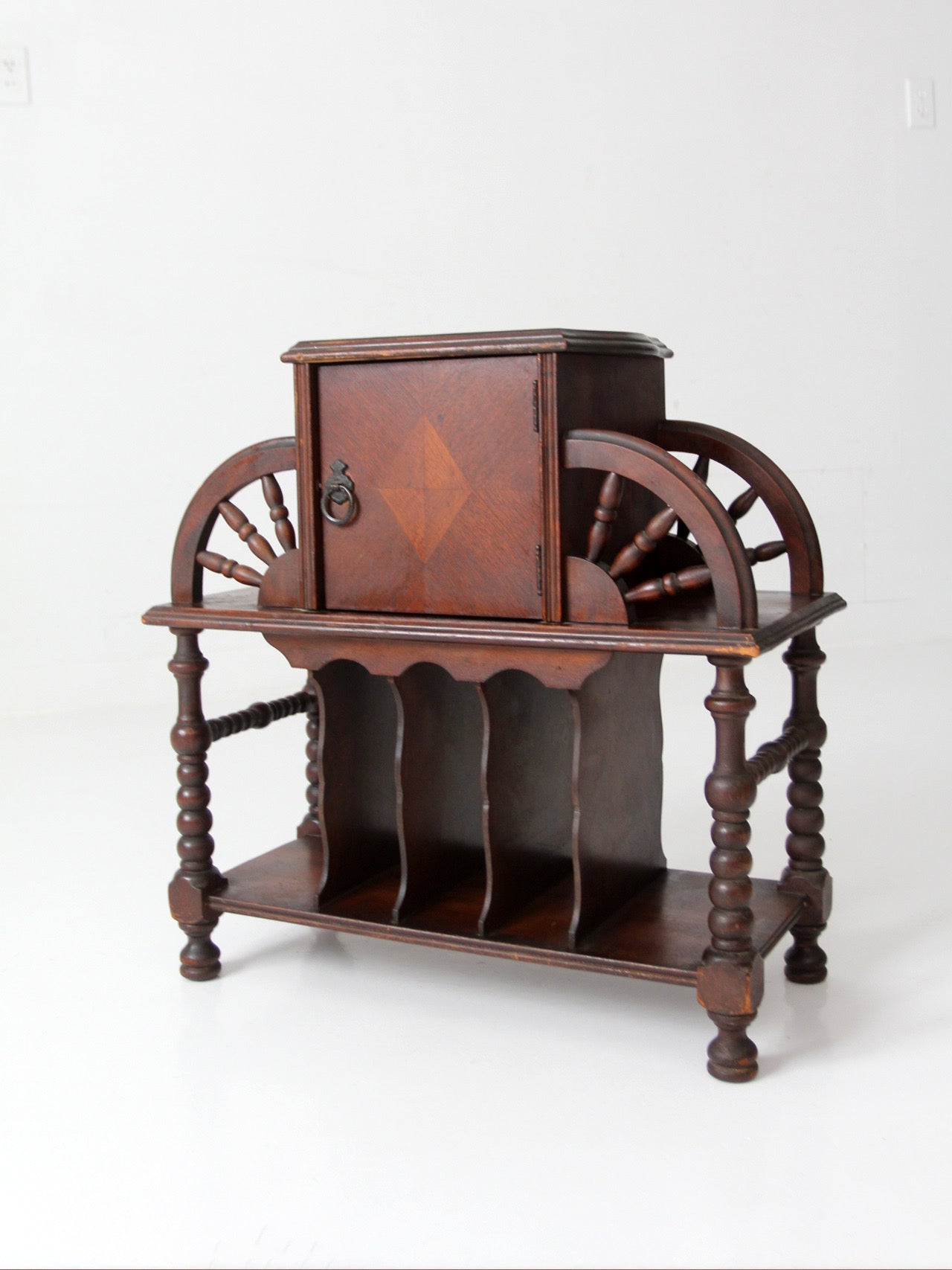 antique humidor smoking stand