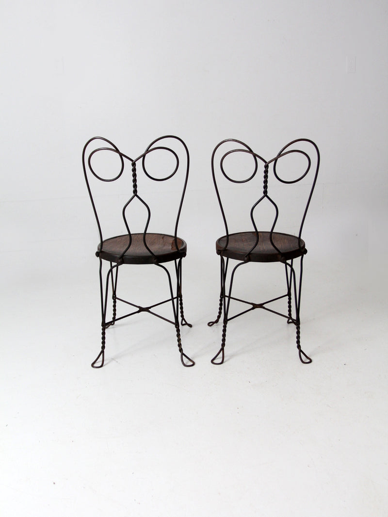 antique ice cream parlor chairs pair