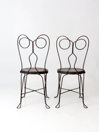 antique ice cream parlor chairs pair