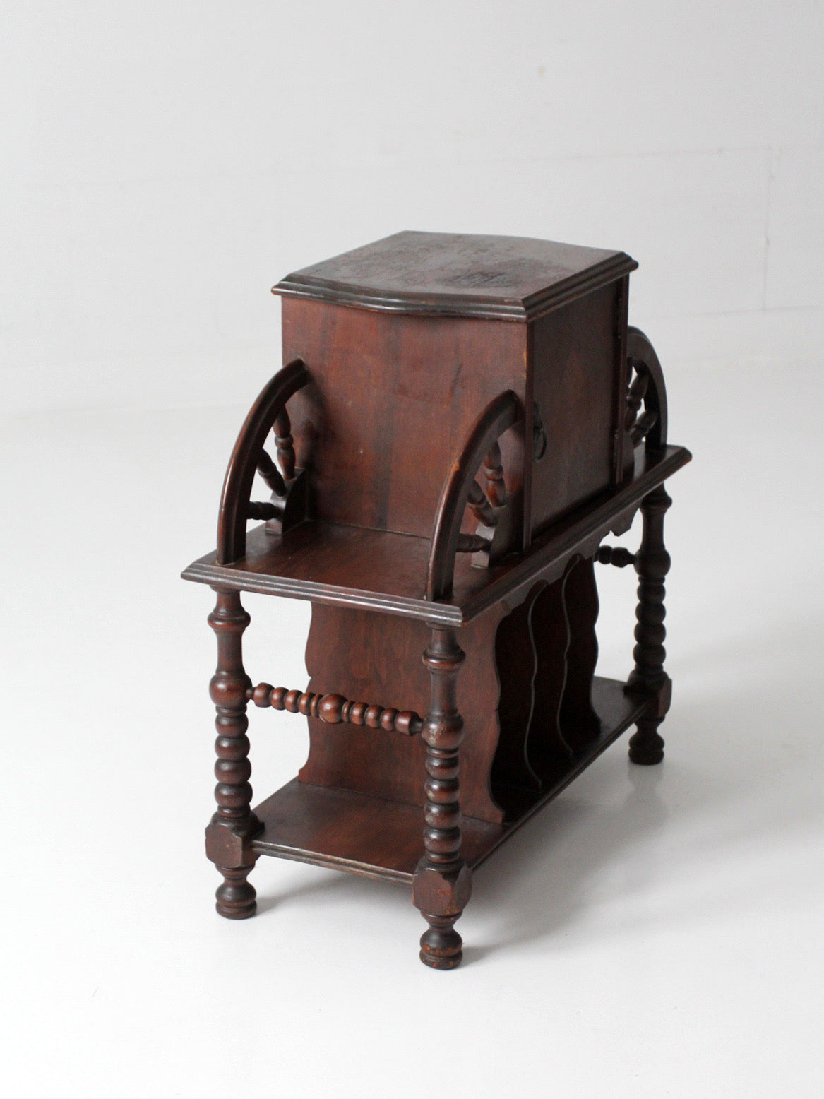 antique humidor smoking stand