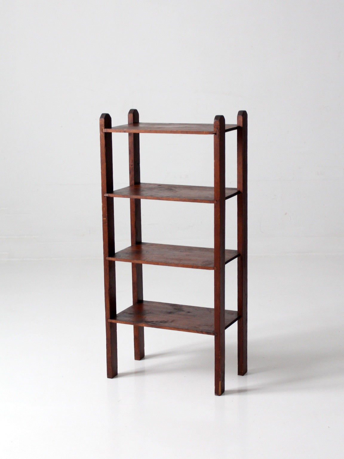 antique wood etagere shelf