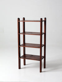 antique wood etagere shelf