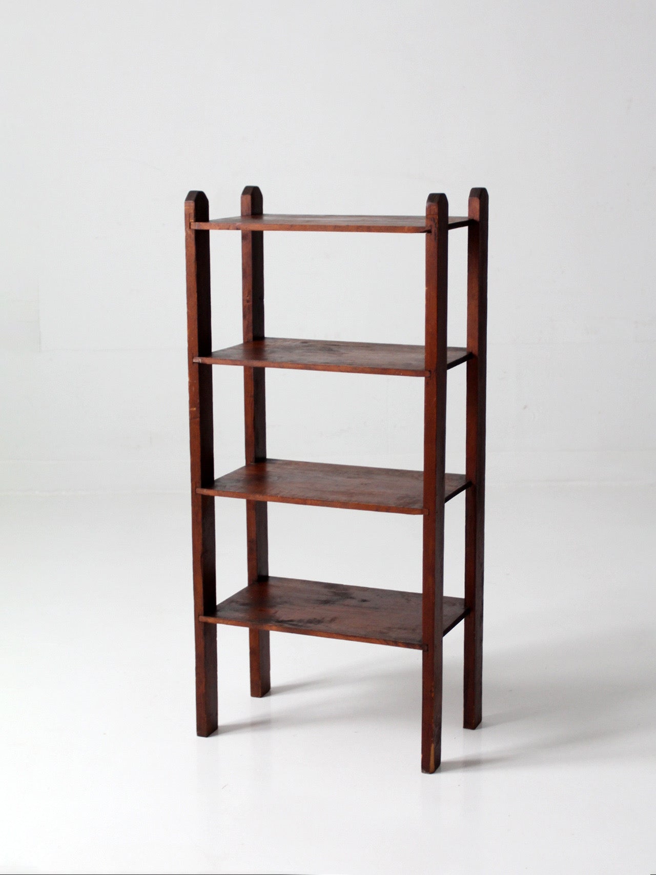antique wood etagere shelf