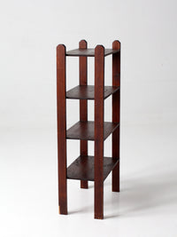 antique wood etagere shelf