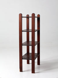 antique wood etagere shelf