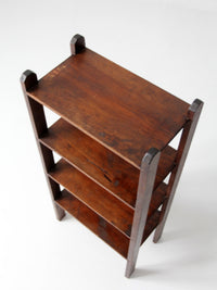 antique wood etagere shelf