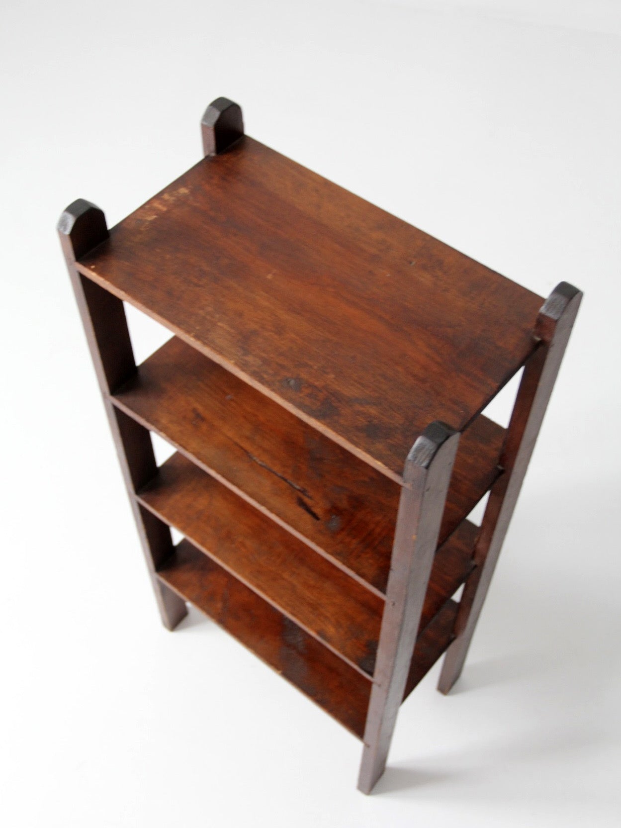 antique wood etagere shelf