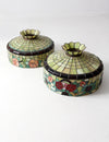 antique glass chandelier pair