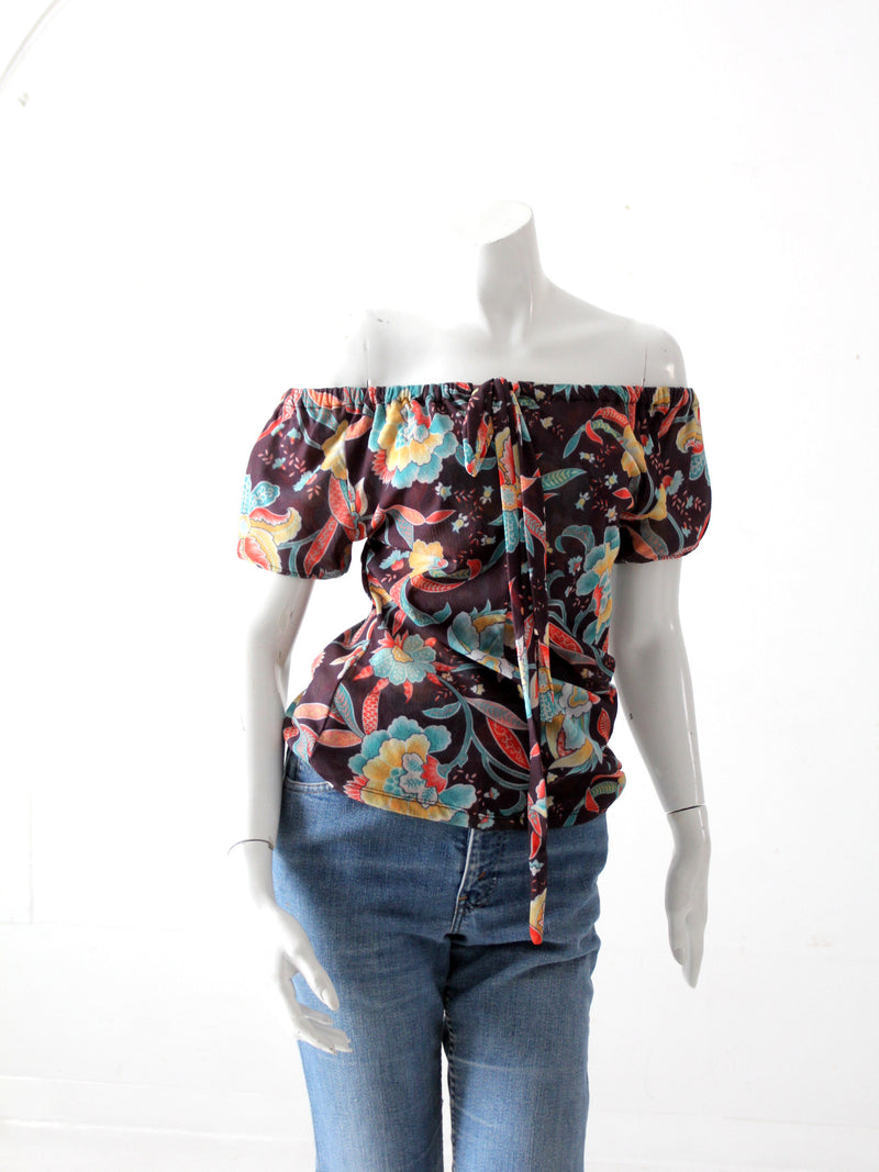 vintage late 90s stretch floral top