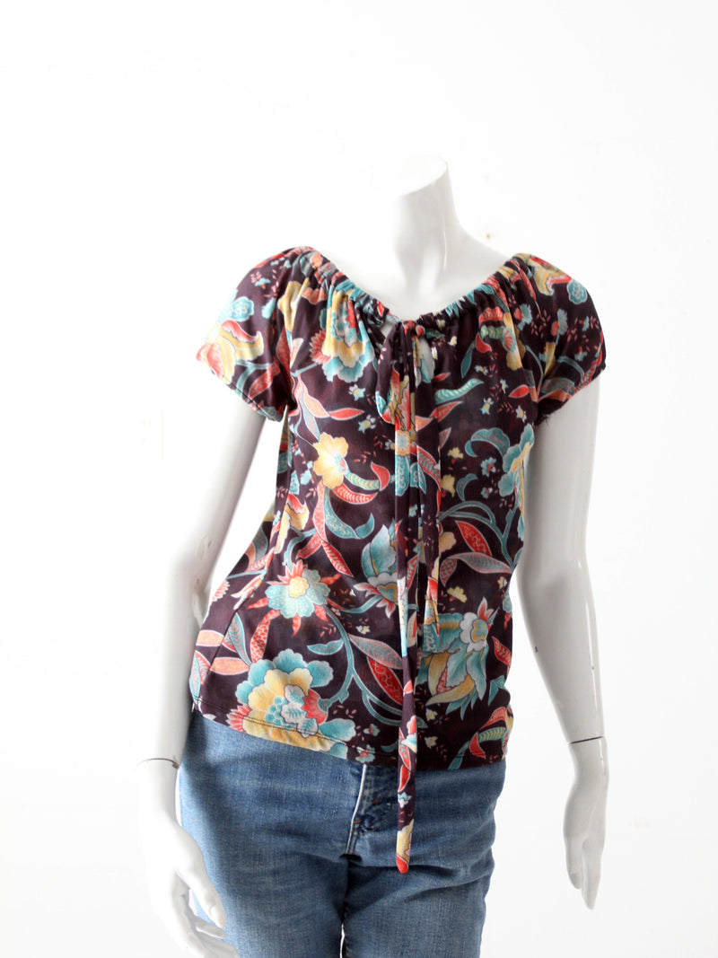 vintage late 90s stretch floral top