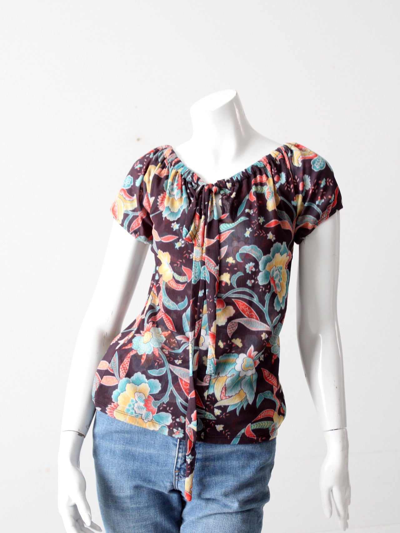 vintage late 90s stretch floral top – 86 Vintage