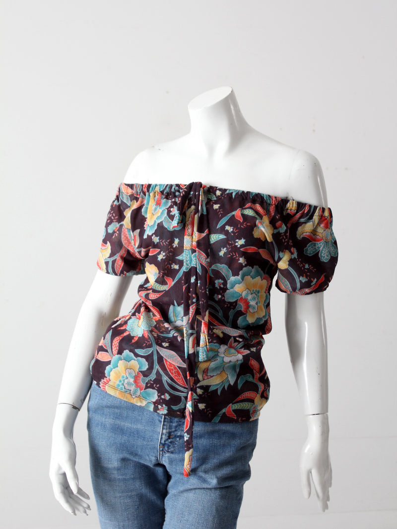 vintage late 90s stretch floral top