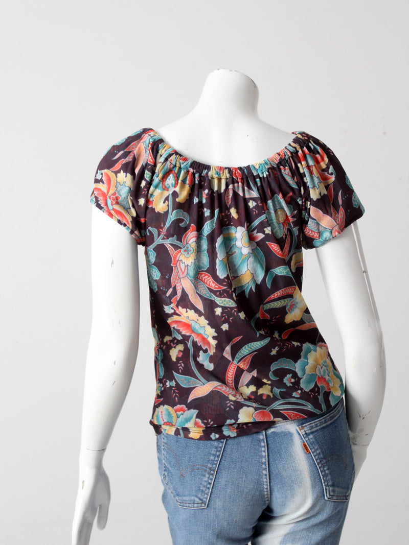 vintage late 90s stretch floral top