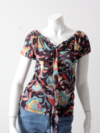 vintage late 90s stretch floral top