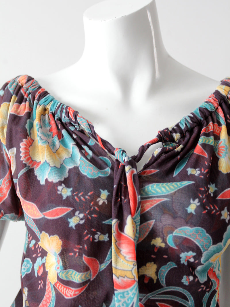 vintage late 90s stretch floral top