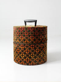 1960s Carry-All by Munro cut velvet jacquard wig case