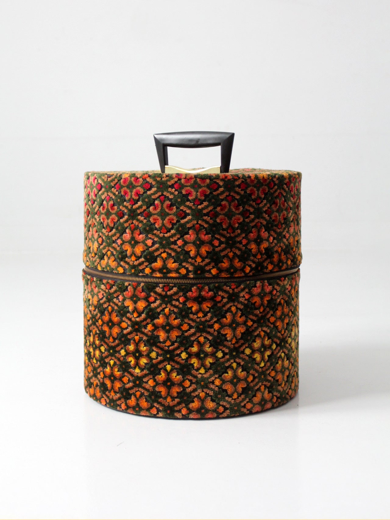1960s Carry-All by Munro cut velvet jacquard wig case