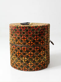 1960s Carry-All by Munro cut velvet jacquard wig case