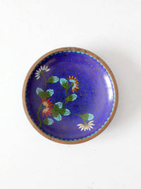 vintage Chinese cloisonné enamel floral dish