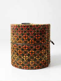 1960s Carry-All by Munro cut velvet jacquard wig case