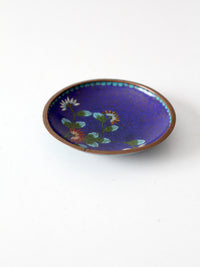 vintage Chinese cloisonné enamel floral dish