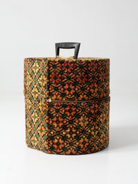 1960s Carry-All by Munro cut velvet jacquard wig case