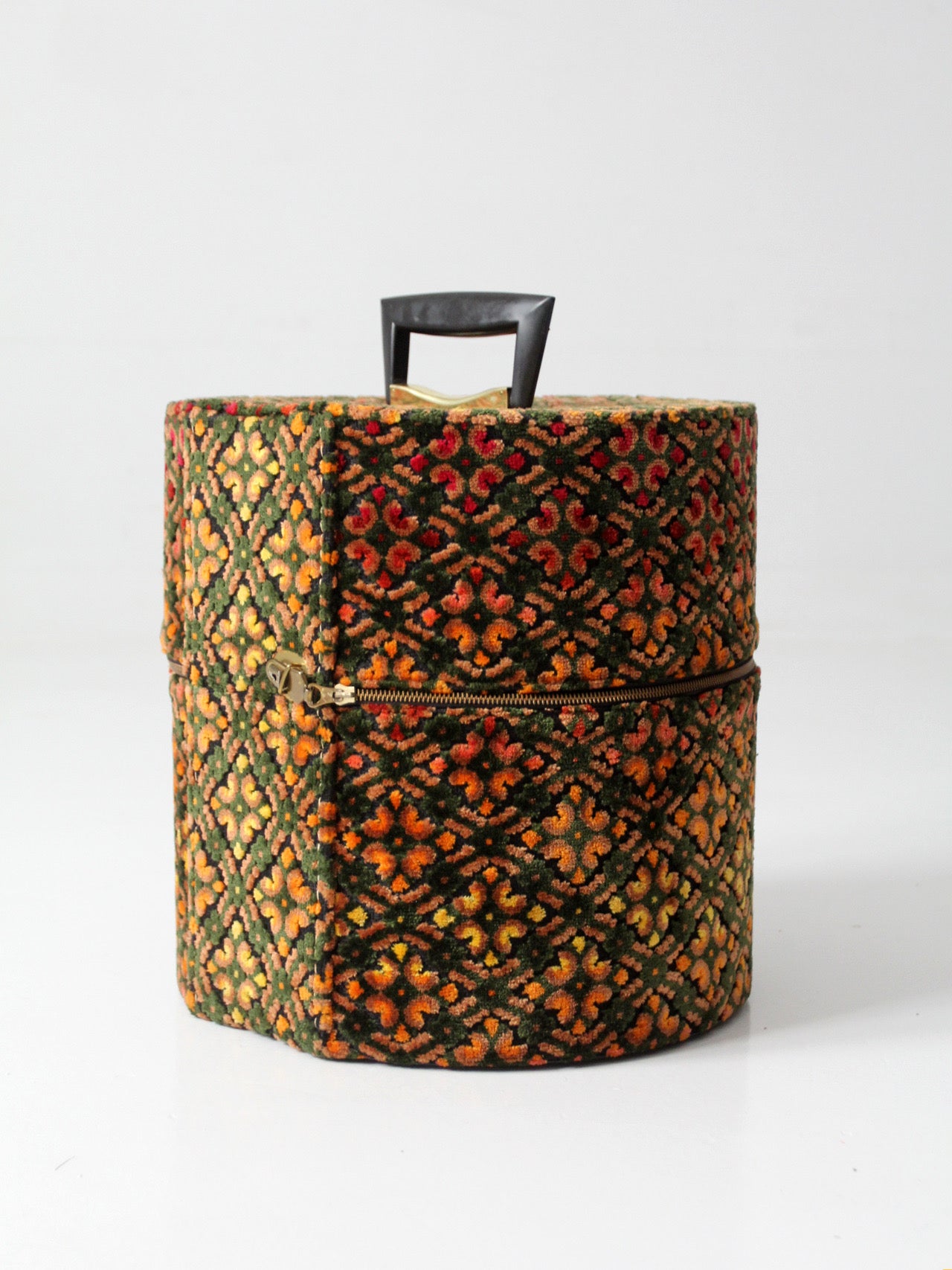 1960s Carry-All by Munro cut velvet jacquard wig case