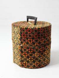1960s Carry-All by Munro cut velvet jacquard wig case