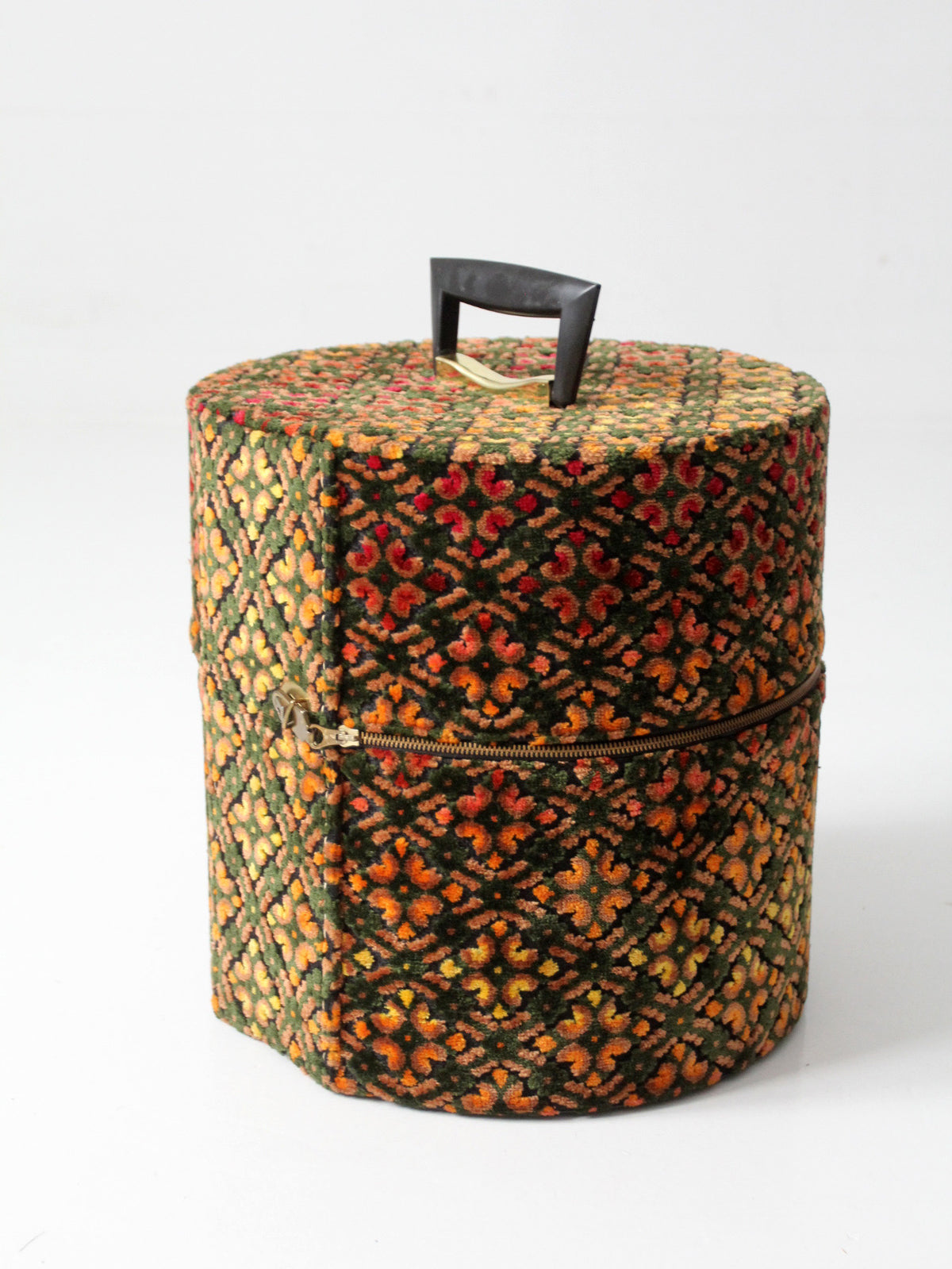 1960s Carry-All by Munro cut velvet jacquard wig case