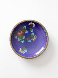 vintage Chinese cloisonné enamel floral dish