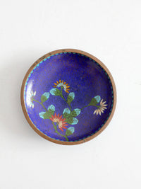 vintage Chinese cloisonné enamel floral dish