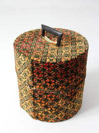 1960s Carry-All by Munro cut velvet jacquard wig case