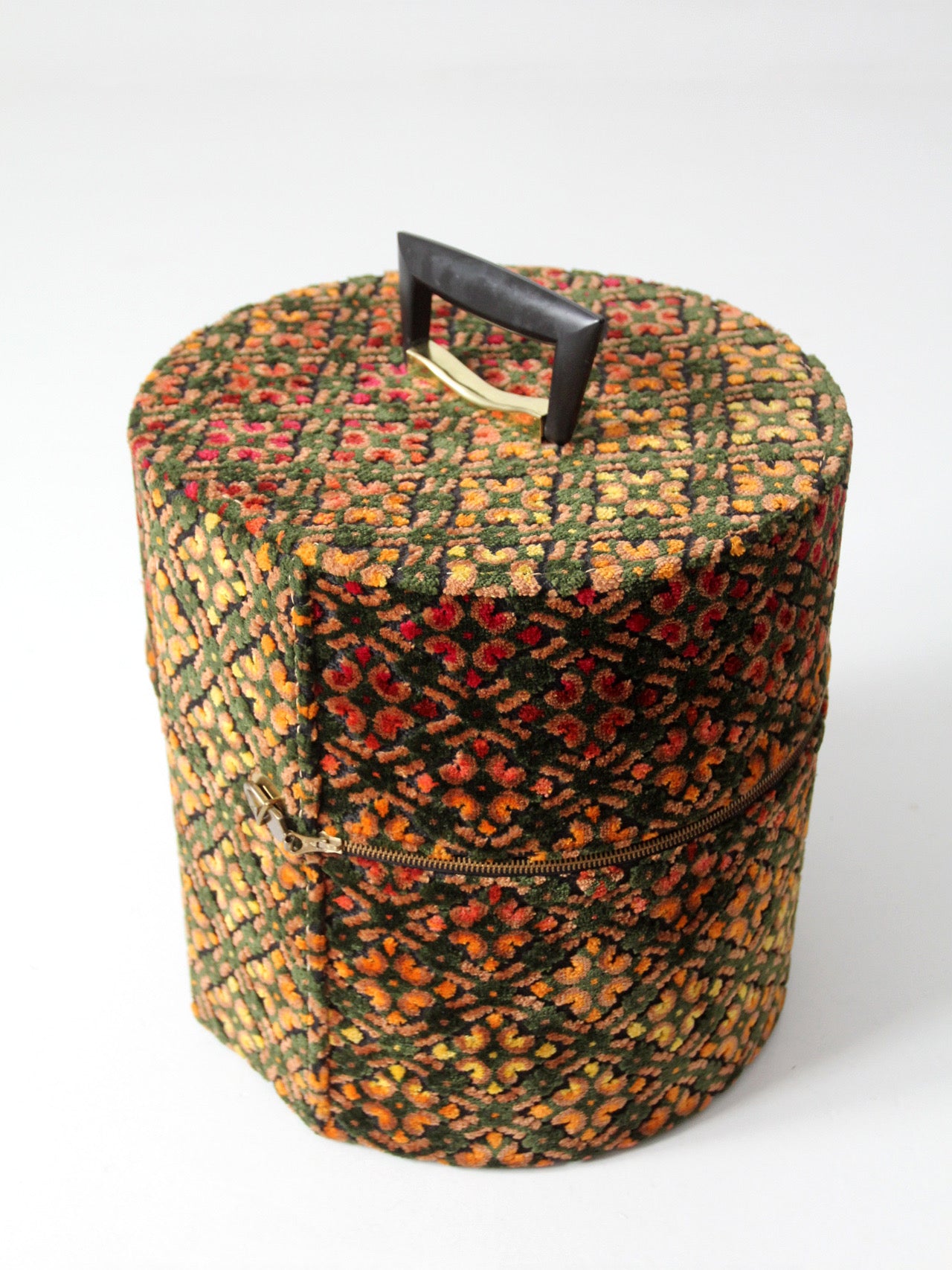 1960s Carry-All by Munro cut velvet jacquard wig case