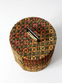 1960s Carry-All by Munro cut velvet jacquard wig case