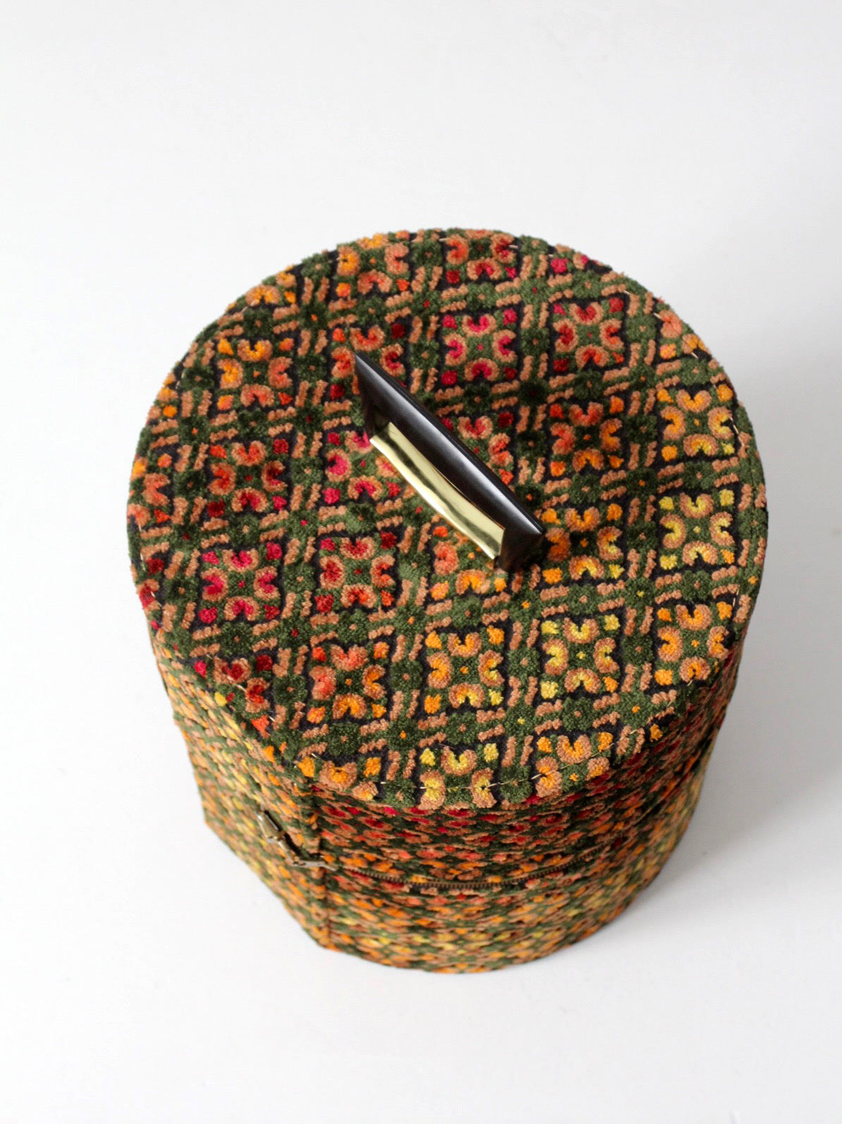 1960s Carry-All by Munro cut velvet jacquard wig case